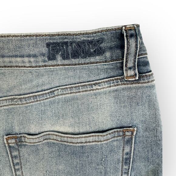 PINK Distressed Ripped Cut-Off High-Waist Ladies Jean Mini Shorts | Sz 10 [104] - Picture 5 of 7
